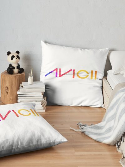 Avicii Text Only Colorful Big Throw Pillow Official Cow Anime Merch