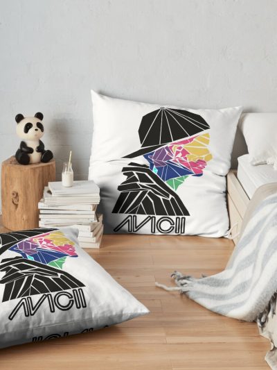 Avicii Colorful Logo Throw Pillow Official Cow Anime Merch