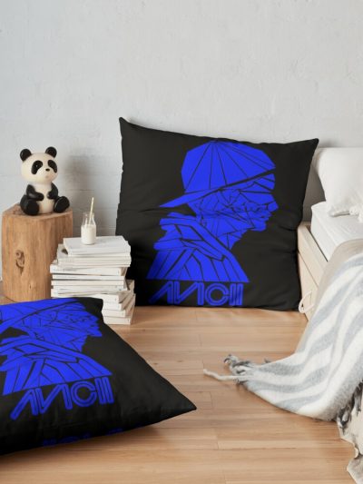 Avicii Blue Logo Throw Pillow Official Cow Anime Merch