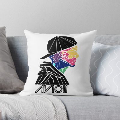 Avicii Colorful Logo Throw Pillow Official Cow Anime Merch